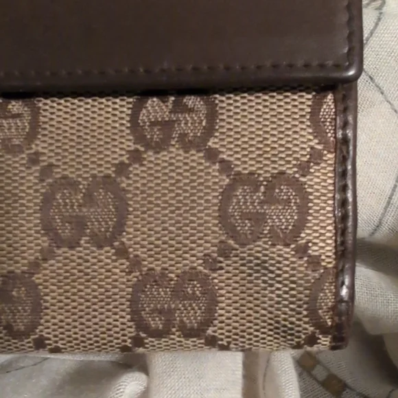 Gucci Signature Brown and Cream Clutch Vintage Italy Wallet - Picture 3 of 16